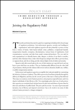 Expanding Crime Reduction Options through a Regulatory Approach article first page