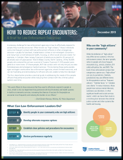 How to Reduce Repeat Encounters: A Brief for Law Enforcement Executives cover