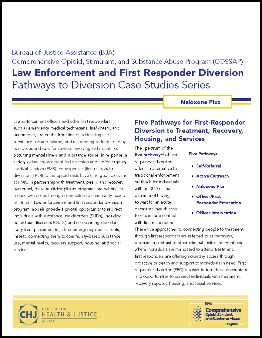 Pathways to Diversion Naloxone Plus report cover