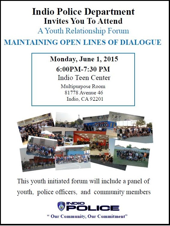 Indio Youth Forum Flyer