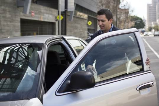 Los Angeles Police officer and car