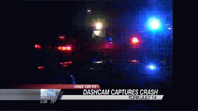 Screenshot of a York news story covering a car crash