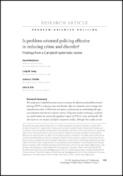Problem Oriented Policing Effective Cover