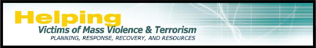 Logo says "Helping victims of violence and terrorism" with the subtitle "Planning, response, recovery, and resources"