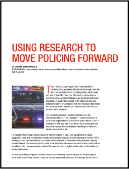 First page of document "Using Research To Move Policing Forward"