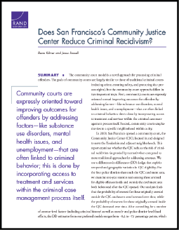 First page of document "Does San Francisco's Community Justice Center Reduce Criminal Recidivism?"