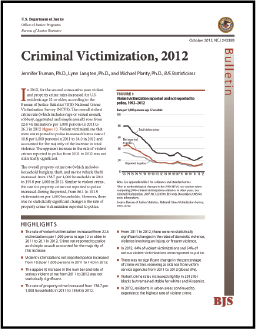 First page of document "Criminal Victimization, 2012"