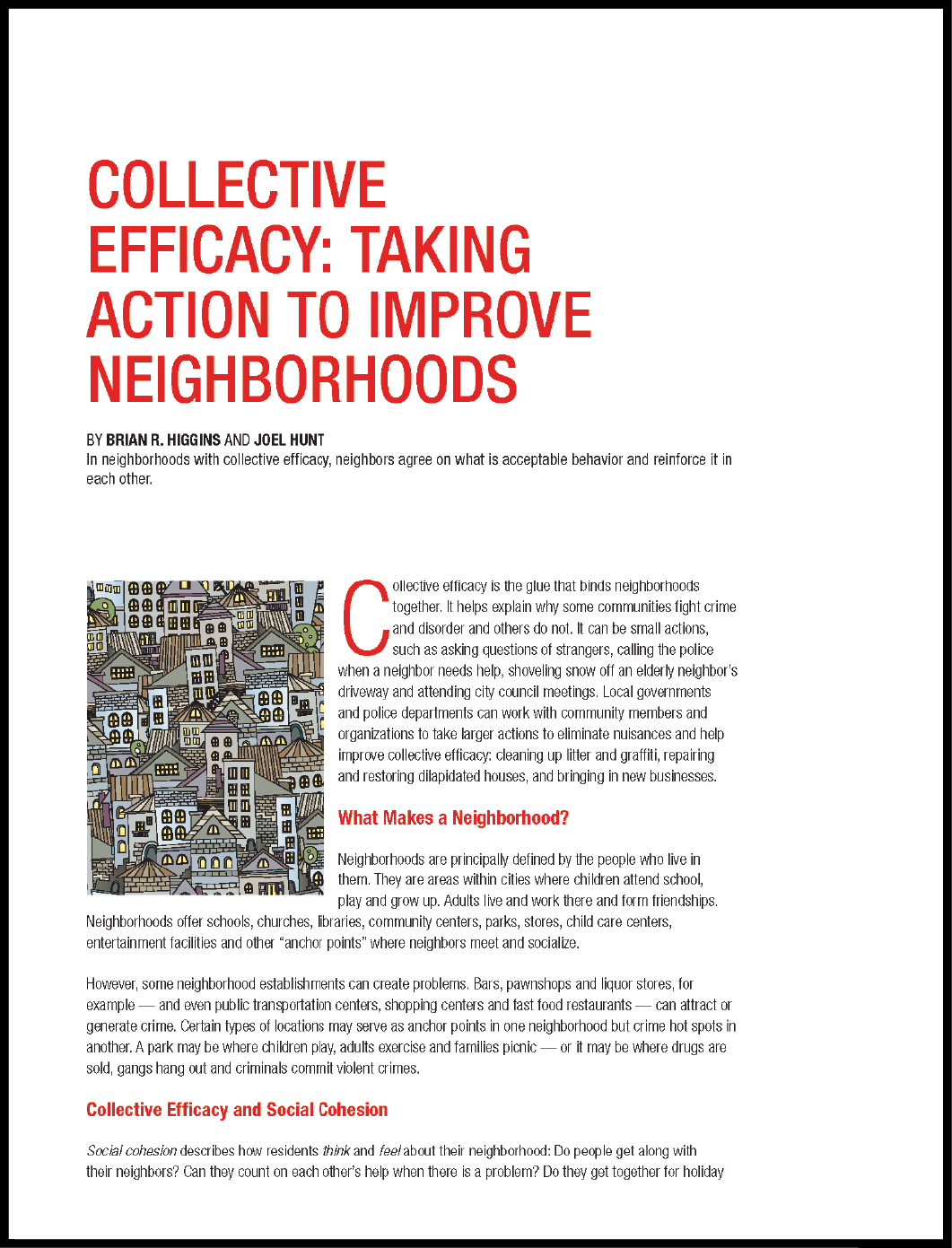 First page of document "Collective Efficacy: Taking Action to Improve Neighborhoods"