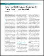 First page of document "New Tool Will Manage Community Corrections … and Beyond"