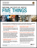 Image of flyer "Five Things About Sexual Assault Kits"
