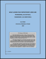 First page of document "What a Good Police Department Looks Like: Professional, Accountable, Transparent, Self-Monitoring"