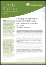 First page of document "Evaluating crime prevention: Lessons from large-scale community crime prevention programs"