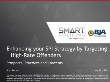 Targeting Offenders (May 2013) Webinar First Slide